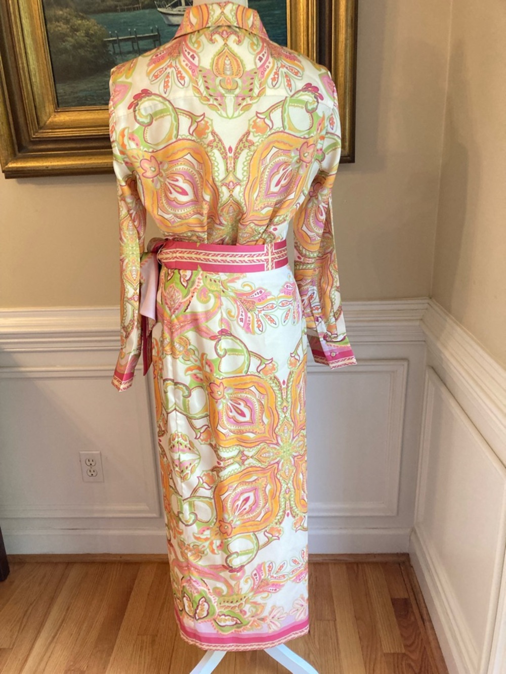 ANTONIO MELANI Set Clio Paisley Scarf Print Satin Top & Skirt - Picture 11 of 12